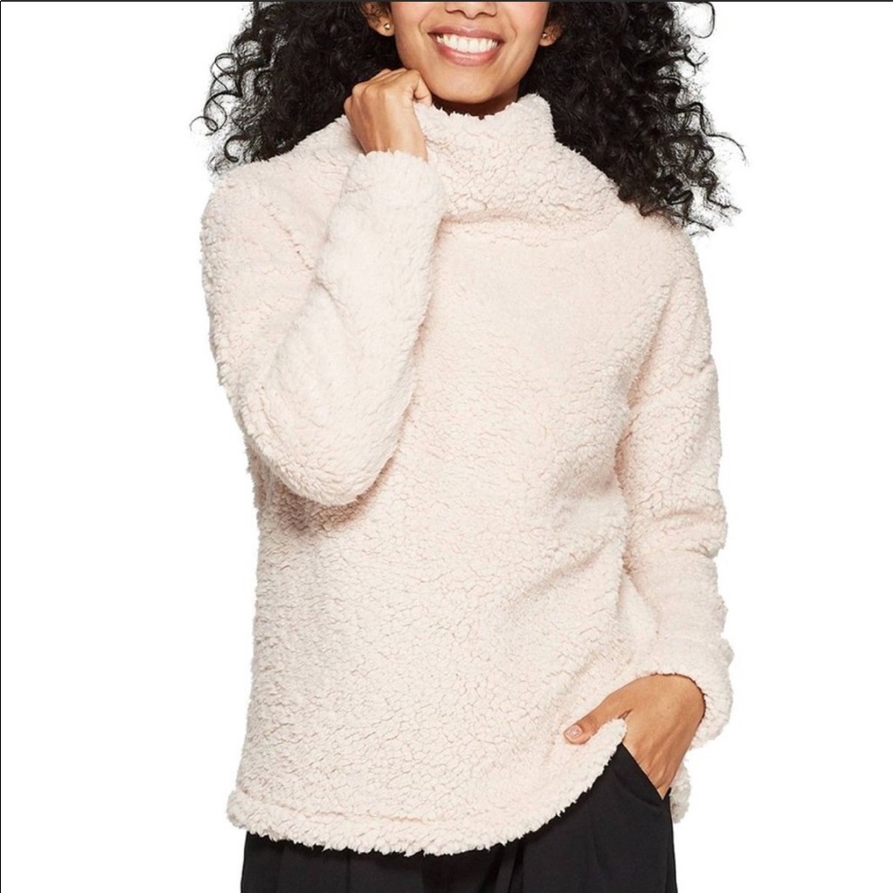 A New Day Blush Pink Fuzzy Cowl Neck Pullover NWT